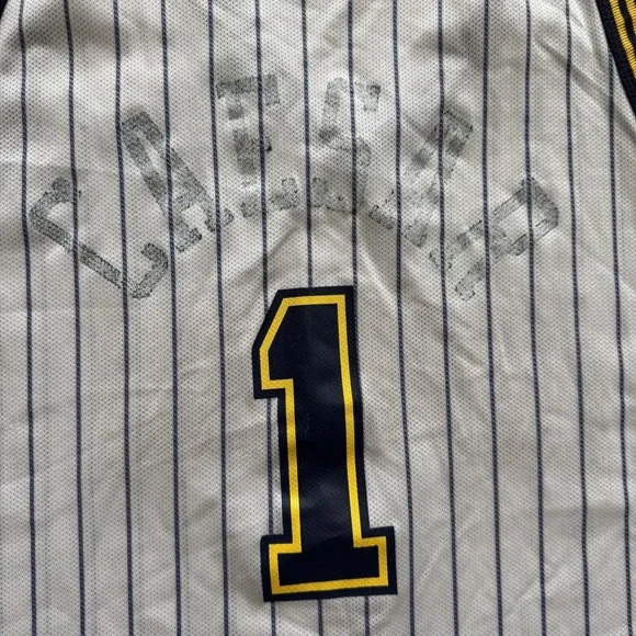 Vintage Champion Indiana Pacers Jersey Mens 2XL (52) White Stripe Basketball